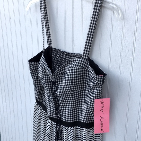 Corset Gingham Betsey Johnson dress New Sz 14 - Picture 4 of 11